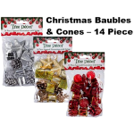 Christmas Star Decorations & Cones, Assorted - 14 piece